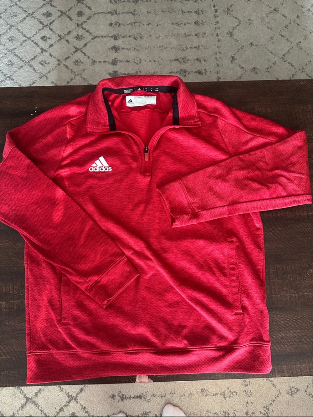 Adidas Red Half-Zip Training Pullover